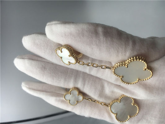 Qualität Van Cleef Earrings mit 2 Motiven, Perlmutt-Ohrringe Vans Cleef des gelbes Gold18k Fabrik