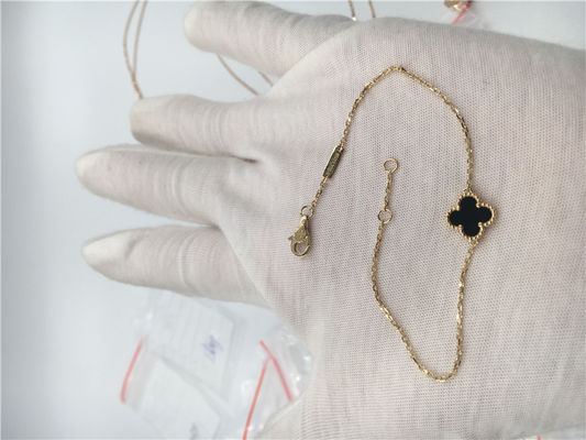 Qualität Süßes Alhambra gelbes Gold Vans Cleef Arpels Armband-18k mit Karneol Fabrik