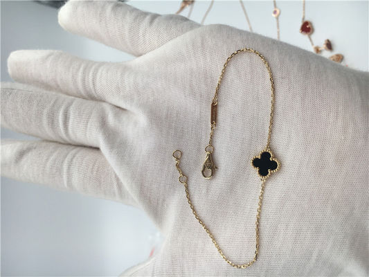 Qualität Süßes Alhambra gelbes Gold Vans Cleef Arpels Armband-18k mit Karneol Fabrik