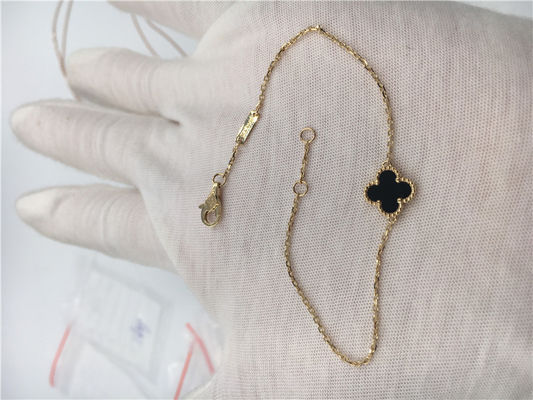 Qualität Süßes Alhambra gelbes Gold Vans Cleef Arpels Armband-18k mit Karneol Fabrik