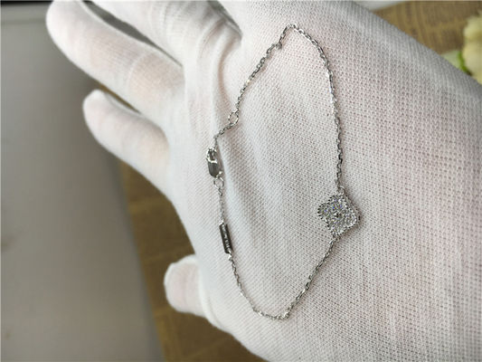 Qualität 18k Weißgold süßes Alhambra Bracelet, Goldarmkettchen für Damen Fabrik
