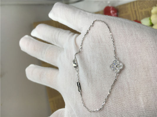 Qualität 18k Weißgold süßes Alhambra Bracelet, Goldarmkettchen für Damen Fabrik