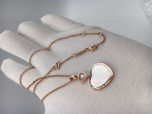 Qualität Halskette des Diamant-Perlmutt-Gold18k mit glücklichen Herzen Chopard hängend Fabrik