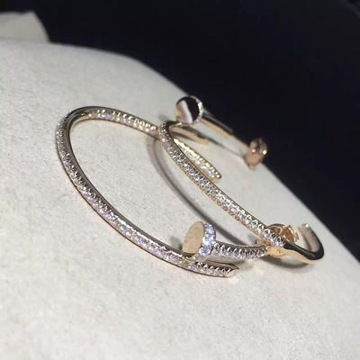Qualität Der Frauen leistungsfähiges kundenspezifisches Weißgold der Schmuck-Nagel-der Ohrring-18k mit Diamanten Fabrik