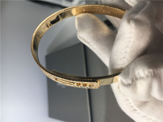 Qualität Diamant-Armband-Armband-gelbes Gold der Gewohnheits-3pcs bewegliches mit Sattel-Form Fabrik