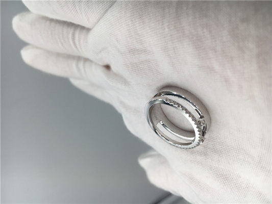 Wirklicher Paris-Schmuck drei umziehender Diamond Ring For Wedding des Weißgold-18K