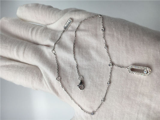 Qualität Elegantes Fußkettchen-übersichtliches Design des Weißgold-18K mit einem beweglichen Diamanten Fabrik