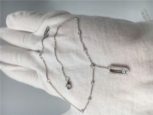 Qualität Elegantes Fußkettchen-übersichtliches Design des Weißgold-18K mit einem beweglichen Diamanten Fabrik