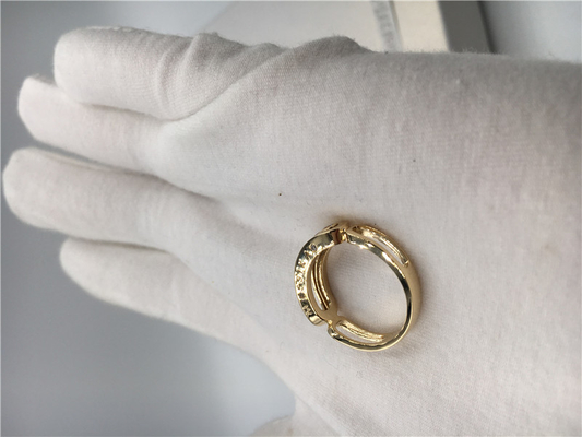 Schmuck-gelbes Gold halbes Empety 3 umziehender Diamond Ring des 18K Paris der Frauen