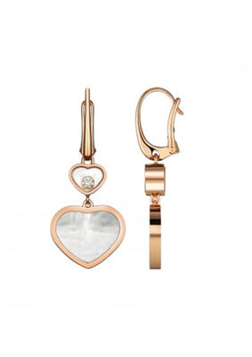 Qualität Schmuck-glückliche Goldherz-Ohrringe 18K der Damen-Chopard mit natürlichem Diamant-Stein Fabrik