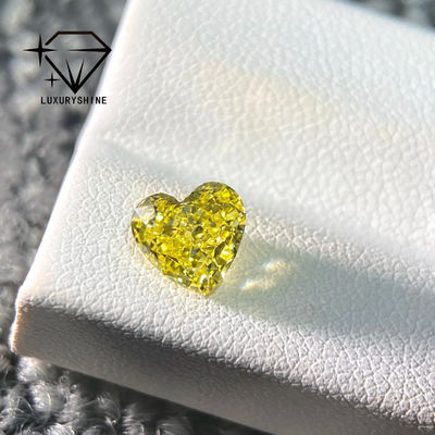 Qualität LuxuryShine VS1 Laborgezüchteter Diamant Fancy Gelb Herzform 1CT 2CT 3CT 4CT 5CT Echte Diamanten mit IGI-Zertifikat Fabrik