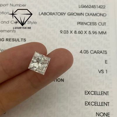 Qualität LuxuryShine Princess Schliff Labor Gezüchteter Diamant D-F Farbe VVS-VS Mit IGI Zertifikat Exzellenter Schliff Hochzeitsdiamanten Großhandel Fabrik