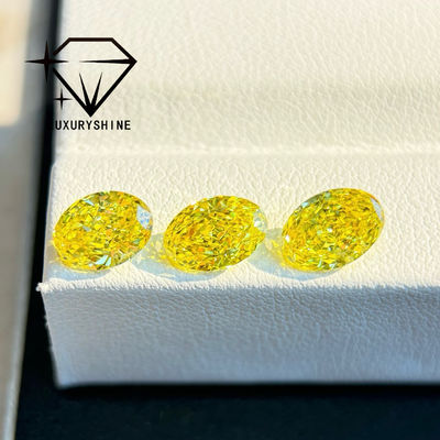 Qualität LuxuryShine VVS-VS Fancy Gelb/Hellgelb/Fancy Intense/Vivid Gelb Laborgezüchteter Diamant 1CT 2CT 3CT 4CT 5CT Oval Exzellenter Schliff Mit Zertifikat & Individuellem Schmuck Fabrik
