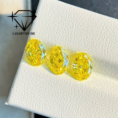 Qualität LuxuryShine VVS-VS Fancy Gelb/Hellgelb/Fancy Intense/Vivid Gelb Laborgezüchteter Diamant 1CT 2CT 3CT 4CT 5CT Oval Exzellenter Schliff Mit Zertifikat & Individuellem Schmuck Fabrik