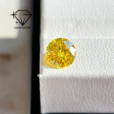 LuxuryShine VVS2/VS1 Lab-Grown Diamant Fancy Lebhaft Gelb Rund Form Loose Diamanten mit IGI-Zertifikat