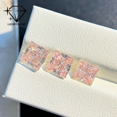 LuxuryShine 1-10CT Princess﻿ Form Fancy Pink Laborgezüchteter Diamant VVS-VS Lose Diamanten Maßgeschneiderter Schmuck mit IGI-Zertifikat