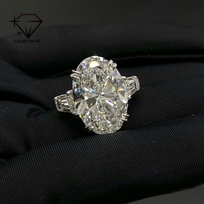 Luxuryshine Ovalschliff VVS/VS Laborgezüchteter Diamant 10CT Solitärring 18K Massivgold individueller Schmuck Mit IGI Zertifikat