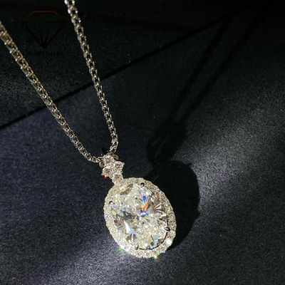 Qualität 18K Gold Oval Lab Grown Diamant Anhänger VVS1-VS1 0,3-3,0ct Fabrik