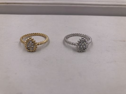 Qualität Luxusgold der goldschmuck-Schmuck-Diamant-18K Ring Beautiful With Yellow/Weißgold Fabrik