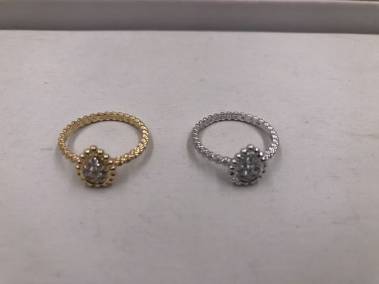 Qualität Luxusgold der goldschmuck-Schmuck-Diamant-18K Ring Beautiful With Yellow/Weißgold Fabrik