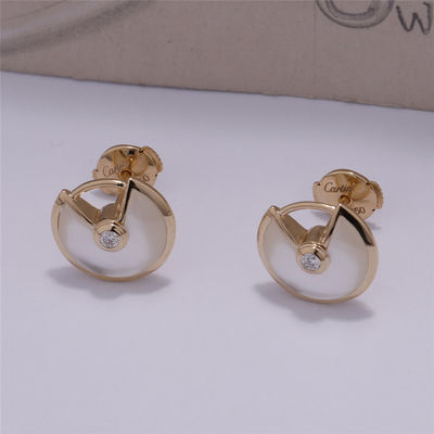 Qualität Perlmutt Xs-Modell-Yellow Golds Amulette De Earrings Stud With White Fabrik