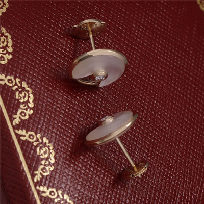Qualität Perlmutt Xs-Modell-Yellow Golds Amulette De Earrings Stud With White Fabrik