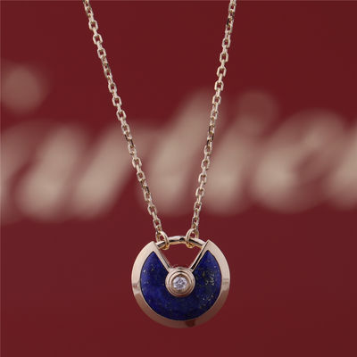 Qualität Diamant Xs-Modell-Yellow Golds Amulette De Necklace With Lapis Lazuli Fabrik