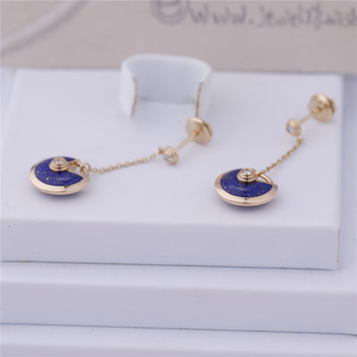 Qualität Xs-Modell Yellow Gold Amulette De Cartier Earrings Lapis Lazuli Fabrik