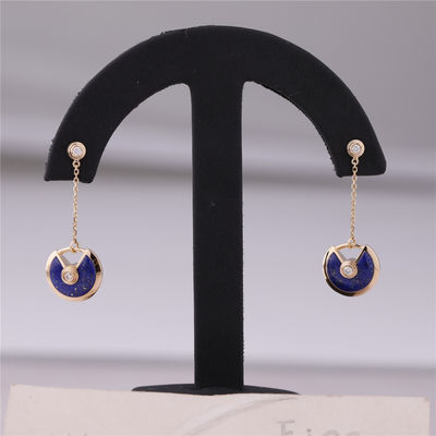 Qualität Xs-Modell Yellow Gold Amulette De Cartier Earrings Lapis Lazuli Fabrik