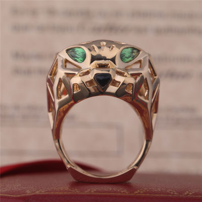 Qualität Onyx PanthèRe Des Cartier Ring Yellow Gold Tsavorite Garnets Fabrik