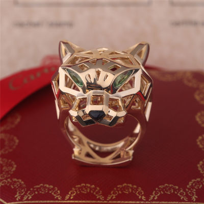 Qualität Onyx PanthèRe Des Cartier Ring Yellow Gold Tsavorite Garnets Fabrik