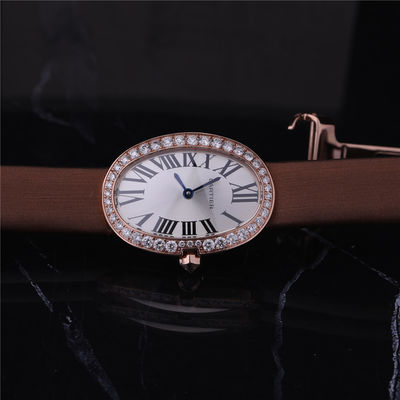 Qualität Luxusmarken-Golduhr 18K Rose Gold Women Watch mit Diamond Leather Belt Fabrik