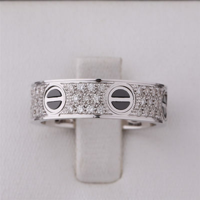 Qualität Klassische KERAMISCHE WEISSE DIAMANTEN LIEBE RING Fulls DIAMOND-PAVED GOLD18k Fabrik