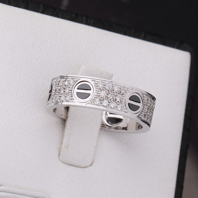 Qualität Klassische KERAMISCHE WEISSE DIAMANTEN LIEBE RING Fulls DIAMOND-PAVED GOLD18k Fabrik