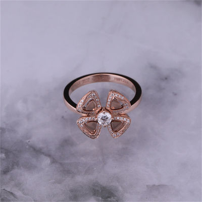 Qualität Roman Love Flower Ring Fiorever 18 kt Rose Gold Ring eingestellt mit einem zentralen Diamanten und pavé Diamanten Fabrik