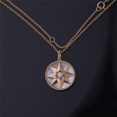 Qualität Rose Des Vents Medallion Necklace im gelben Gold 18k mit Diamond Mother Pearl Fabrik
