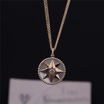 Qualität Rose Des Vents Medallion Necklace im gelben Gold 18k mit Diamond Mother Pearl Fabrik