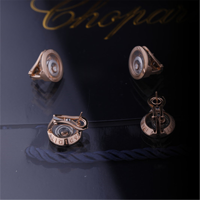 Glückliche Geist-Ohrringe Chopard in ethischer Rose Gold Ethical White Gold mit Diamanten