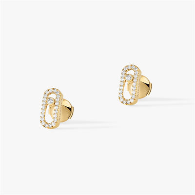 Qualität Luxus-Paris-Schmuck für gelbes Goldbewegung Uno Diamond Earrings Frauen Luxury Jewelry 18K Fabrik