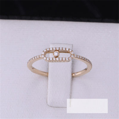 Qualität Elegante Verpflichtungs-Hochzeit Diamond Ring Move Uno Pavee Ring Luxury Jewelry im rosa Gold 18K Fabrik