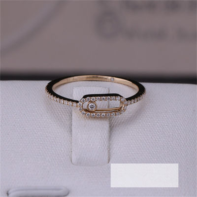 Qualität Elegante Verpflichtungs-Hochzeit Diamond Ring Move Uno Pavee Ring Luxury Jewelry im rosa Gold 18K Fabrik