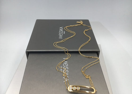 Qualität Doppelkettengelbes Gold halsketten-Paris Jewelry18K kein Edelstein mit Sattel-Form Fabrik