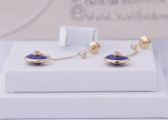 Qualität Xs-Modell Yellow Gold Amulette De Cartier Earrings Lapis Lazuli Fabrik